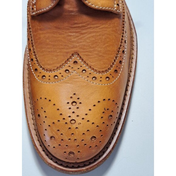 Paul Smith Italian Leather Brogue Wingtip Shoes Tan Size US 7 UK 6.5 Luxury - Picture 2 of 12